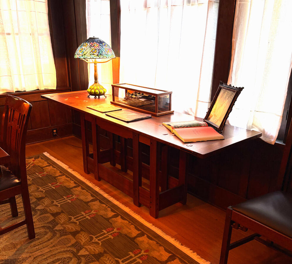 G&G Reproduction Ford Serving Table w/ Inlays
